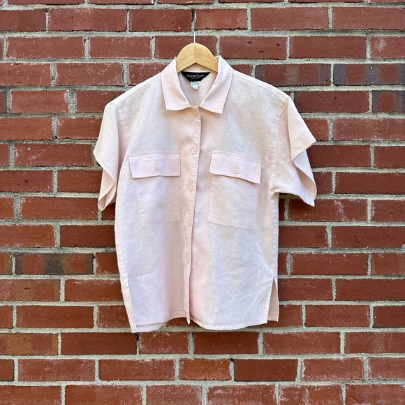 Vintage Lisa & Scott Linen Blouse. Pale pink. Size 4. Excellent condition. - Picture 1 of 5